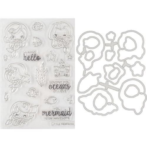 Mermaid Transparent Clear Silicone Stamps for DIY Scrapbooking/Card Making/Kids Fun Decoration Supplies