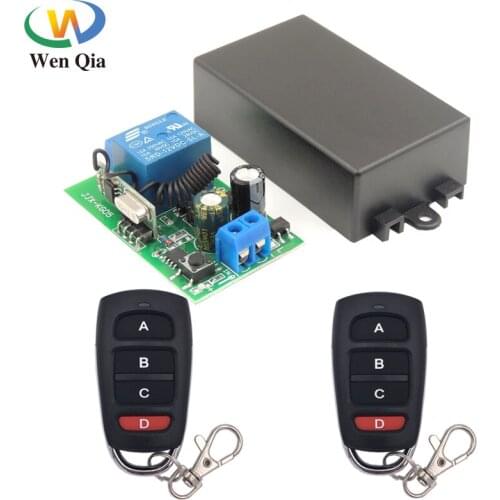 433MHz RF Remote Control Switch Wireless Receiver Relay AC 85~250V 10A 2200W 1CH Module and Remote control Light lamp and LED
