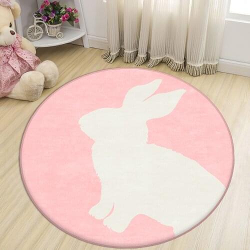 Gray Round Kids Room Rug clock numbers girl heart educational carpet