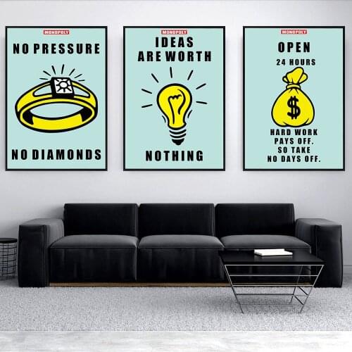 Modern Room Print Art Minimalist Open Hard Work Idea Are Worth Quote Wall Painting Vintage Kraft Poster