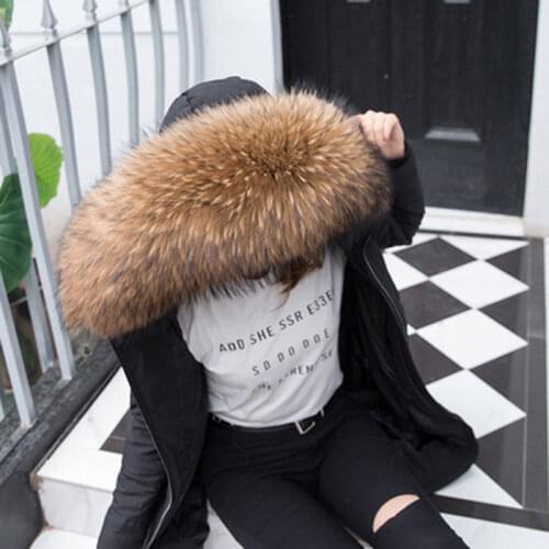 Super Large Scorpion Korean Version Of Fur Fur Collar Universal Fox Fur Really Fur Collar Down Jacket Color Hat Tops Scarf Ladie