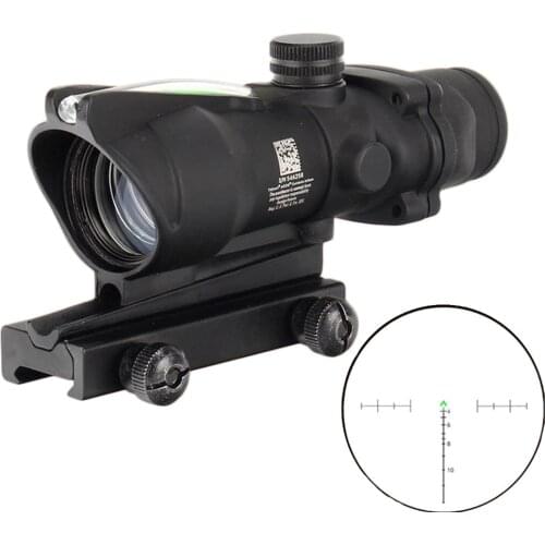 ACOG Tactical Hunting Scope Real Green Fiber Optics 4x32 Rifle Scope Waterproof Riflescopes