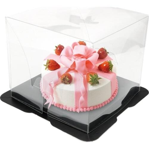 Cake Decoration PET Packing Gift Box with Bottom Bracket Weddding Party Cake Candy Cake Box Food Transport Clear Cupcake Box
