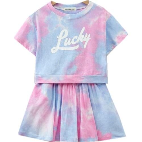 Kids Girls Summer Print Skirts Clothes Set 8 10 12 years 2021 Fashion Casual Teenage Girls Suits