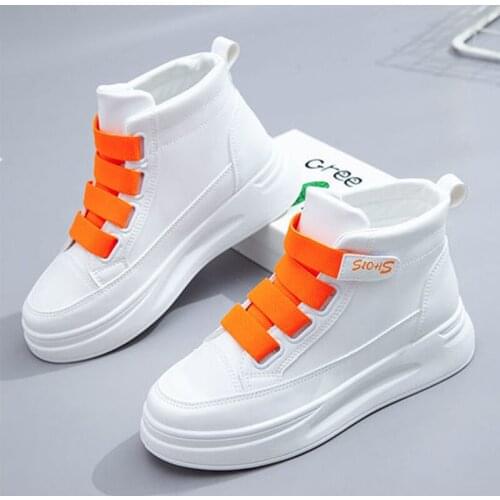 White Vulcanize Shoes for Women 2021 Womens Shoes Breathable Autumn Popular Korean Style Students Couples Running Sneakers