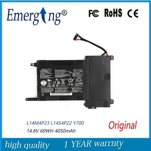 14.8V 60WH 4050mAh New Original Laptop Battery L14M4P23 For Lenovo IdeaPad Y700 Y700-17iSK Y700-15ISK 5B10H22084 L14S4P22