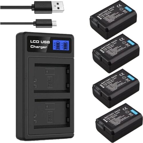 1500mAh NP-FW50 NP FW50 Camera Battery + LCD USB Dual Charger for Sony Alpha a6500 a6300 a6000 a5000 a3000