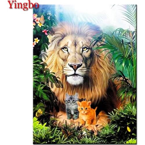 Lion Cat Jungle Animal diy Diamond Painting Mosaic 5D Full Square Round diamond Embroidery gift home decor drop shipping
