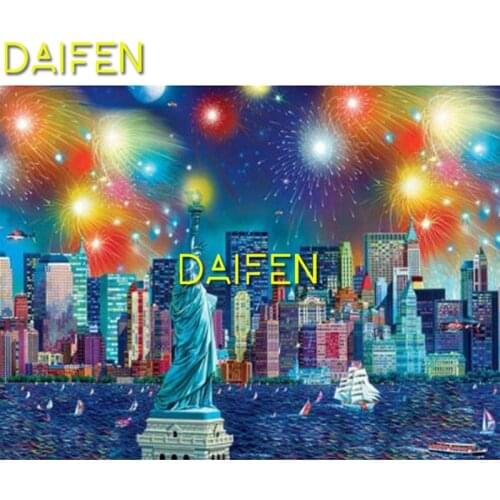 Full Round Diamond mosaic 5D DIY Diamond painting Full Square Diamond embroidery Cross stitch Statue of Liberty Fireworks city