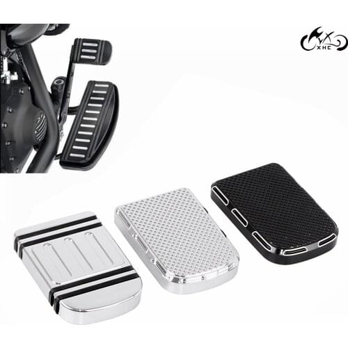 Motor CNC Aluminum Chrome/Black Rubber Brake Pedal Pad Cover For Harley Touring Electra Street Glide FLTR Road King Trike Dyna