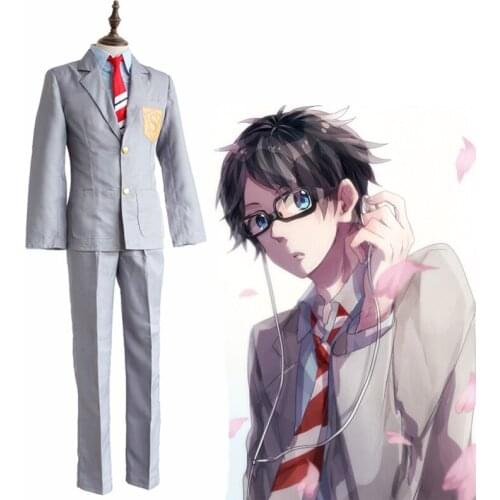 Anime Your Lie in April Cosplay Costumes Kousei Arima Cosplay Costume School Uniform Halloween Party Shigatsu Wa Kimi No Uso