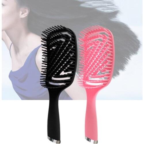 2019 Hairbrush Anti-Static Anti-Tangling Scalp Head Massage Curling Comb With Handle for Hair Care