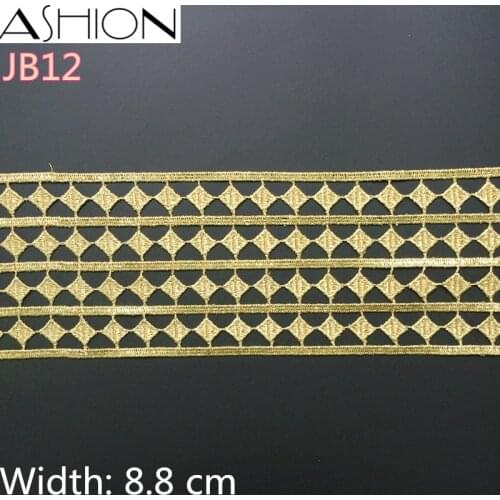 ASHION venise gold water soluble embroidery grid the diamond lace trim ribbon lace fabric accessories
