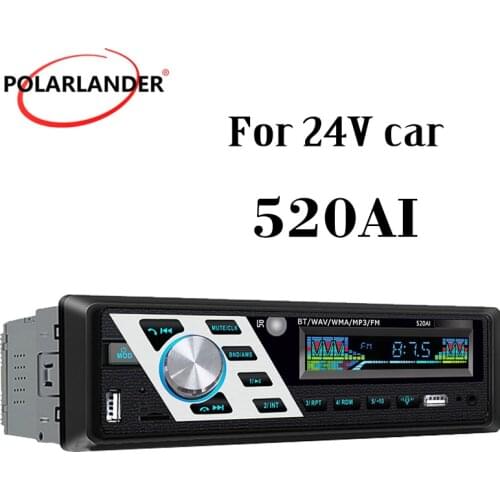 Car Radio 24V AUX FM USB TF Card Color Button OLED Autoradio 1Din ISO Interface MP3 Player U Disk 520AI Bluetooth 4.2 Hands-free