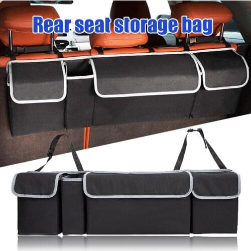 Car Rear Seat Back Storage Bag Multi Pocket Trunk Bag Hanging Organizer Auto Stowing Tidying Bag F-best