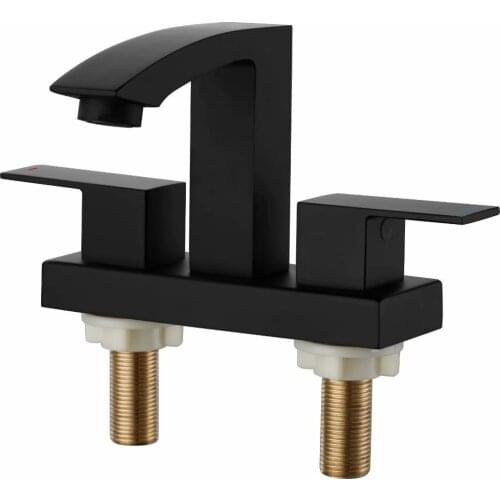 Free ship Square 4" Centerset Bathroom Basin lavatory Faucet Sink Tap Black