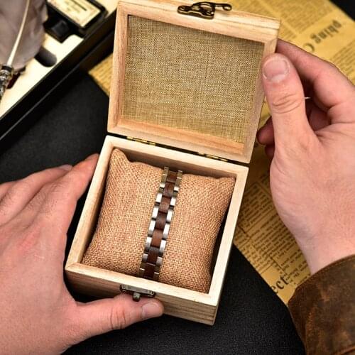 DODO DEER Wood Stainless Steel Bracelet for Women Ladies Fashion Jewelry bracelets Men Adjusted Strap in Gift Box Dropship