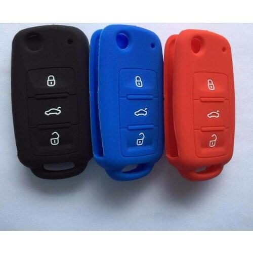 Shell FOB Cover Protected Flip Folding Case For Volkswagen VW GTI Jetta Golf R32 Skoda Superb Seat Alhambra 3 Button Remote