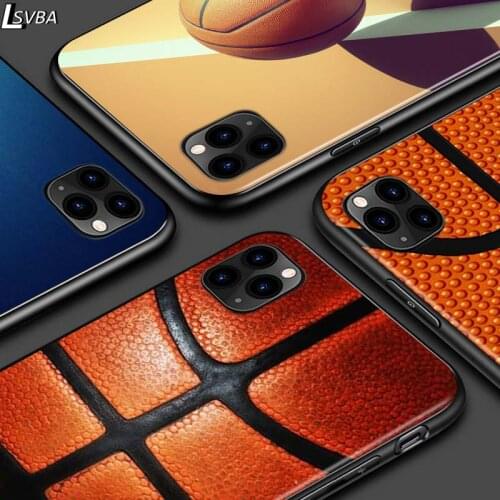 Cool basketball Fashion For iPhone 12 Pro Max Mini 11 Pro XS Max X XR 6S 6 7 8 Plus 5S Bright Black Phone Case