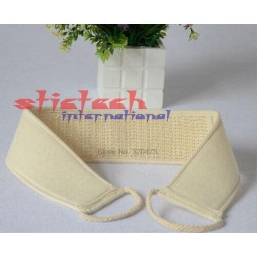 By dhl or ems 200 pcs Natural Loofah back scrubber belt shower skin bath massager sponge bathroom spa tool