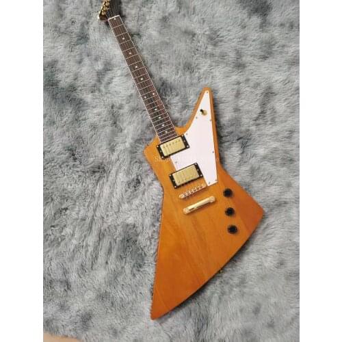 Free transportation, 6-string electric guitar, goose shape, log color, customizable