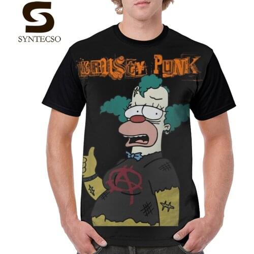 Krusty T Shirt Krusty Punk T-Shirt Plus size Polyester Tee Shirt Basic Short-Sleeve Men Funny Printed Tshirt