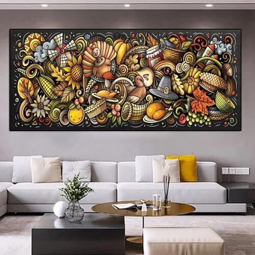Graffiti Art Cartoon Artist Oil Painting Canvas Painting Wall Colorful Abstract Poster Prints Pictures ForLiving Room Home Decor