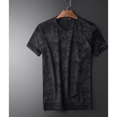 Summer Camouflage Short Sleeve T-shirt Hight Quality Round Collar Slim Casual Mens Simple T-shirts Plus Size 3XL