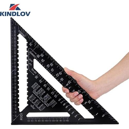 KINDLOV 7/12 Inch Triangle Angle Ruler Triangular Gauge Protractor Trammel For Woodworking Carpenter Measurement Hand Tools