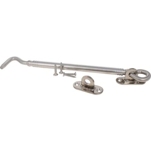 Mromax 4/6/8inch Stainless Steel Crescent Window Lock With Safety Switch Cabin Hook Door Eye Latch Silent Catch Holder