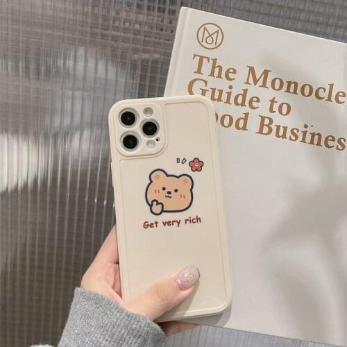 Cartoon bear Phone cases for iphone12 iphone 11 iphone 12pro mobile phone accessories soft TPU color painting anime phone covers
