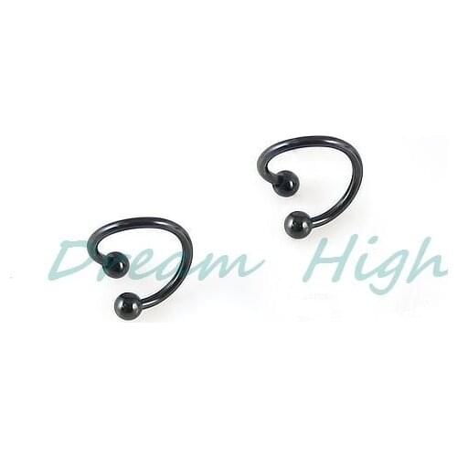 New Style Titanium Spirals Blue Black Ear Navel Ring Labret Ring Jewelry 100pcs/lot Free Shipping