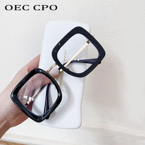 OEC CPO Overside Square Glasses Women Men Fashion Transparent Optical Glasses Frames Female Clear Eyeglasses 0631