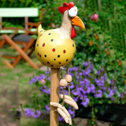 Resin Plug Chicken Sculpture Hen Statue Ornament Resin Garden Decoration Long-legged Cute Hen Ornament