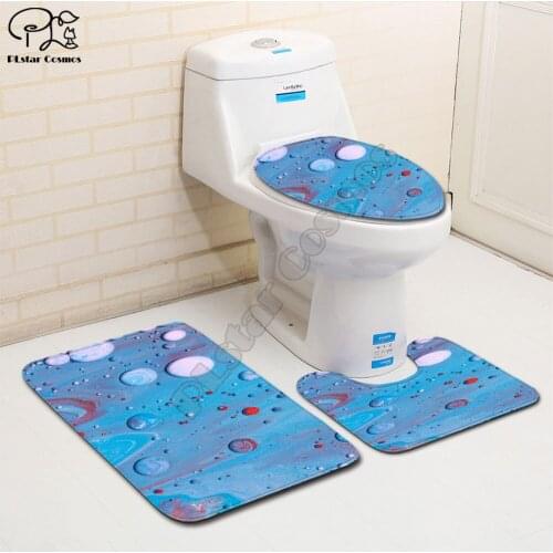 Rainbow vortex pattern Cartoon funny 3D printed Bathroom Pedestal Rug Lid Toilet Cover Bath Mat Set drop shipping