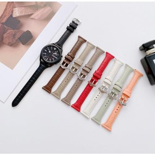 20mm 22mm genuine leather for Samsung Galaxy Watch 46mm Active 2 strap Gear S3 Frontier Simple GT/2/Pro for Galaxy 3 41mm/45mm