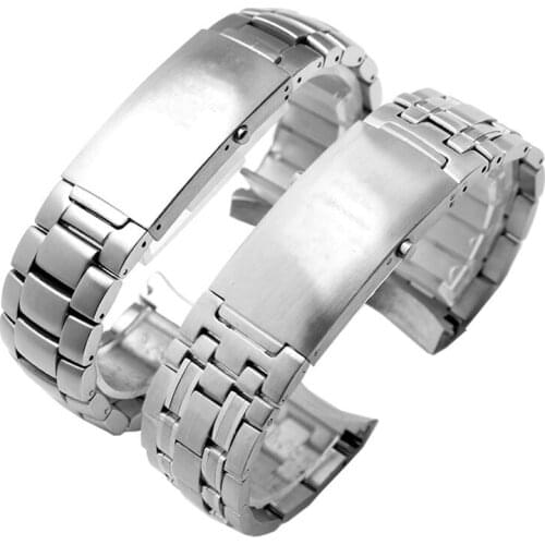 Solid Stainless Steel Watchband 20mm 22mm Curved End Watch Bracelet for Watch 212 213 Seamaster 300m Watchband Man Silver