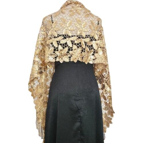 Luxury Brand Womens Scarf Mesh Sequin Wedding Cape glitter Shawls and Wraps for Party Dresses bride dress shawl ladies scarves