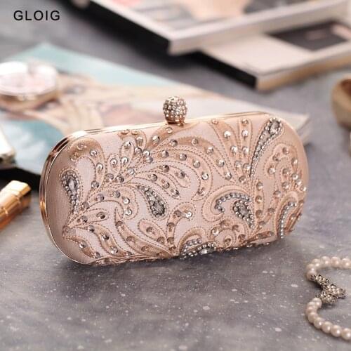 Printed Diamonds Female Handbags One Side Party Wedding Evening Bags Shoulder Chain Clutch Purse Rhinestones Holder