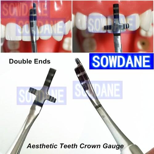 New Type Dental Orthodontic Aesthetic Teeth Crown Gauge Dentist Implant Measuring Ruler Caliper Stainless Steel