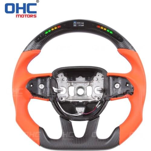 Carbon Fiber LED Steering Wheel compatible for Charger Challenger SRT Hellcat Durango