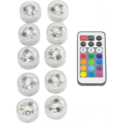 Kitosun 10pcs/1remote Battery Operated Waterproof Submersible Wedding Holiday Party Decor LED Light