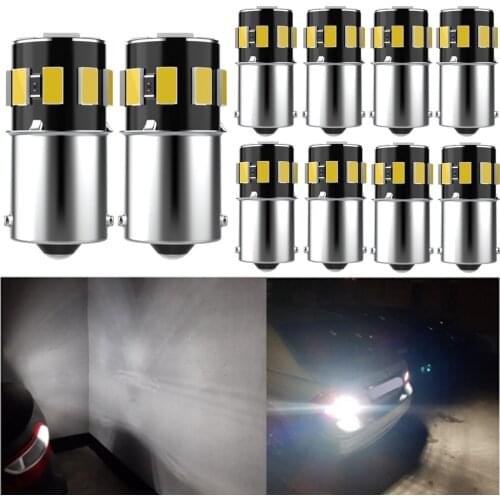 10x Canbus P21W 1156 BA15S LED Reversing lights For Skoda Superb Octavia 2 FL 2010 2011 2012 2013 LED Daytime Running Light DRL