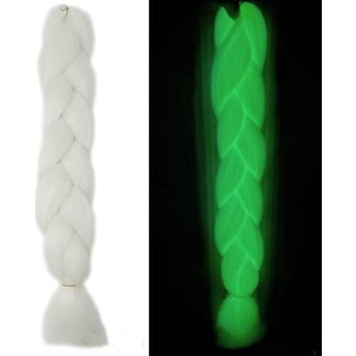 Glowing Synthetic Jumbo Braids Shining Hair In The Darkness Soft Braiding Hair Extensions Christmas 24inch 100g Hair for Girl