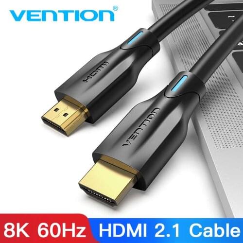 Vention HDMI 2.1 Cable 4K 120Hz 3D High Speed 48Gbps HDMI Cable for PS4 Splitter Switch Box Extender Audio Video 8K HDMI Cable