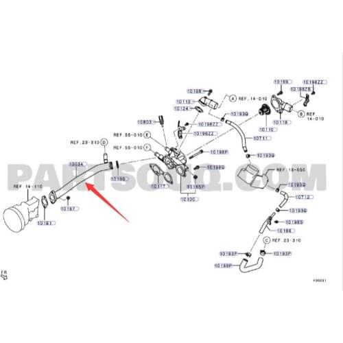 Water pump iron pipe for Mitsubish i LANCER OEM: 1310A058