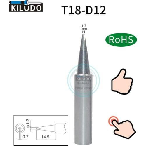 Kiludo 5pcs T18-D12 soldering Tip for hakko fx-888/888D Iron Tip FX-8801/8802/8803