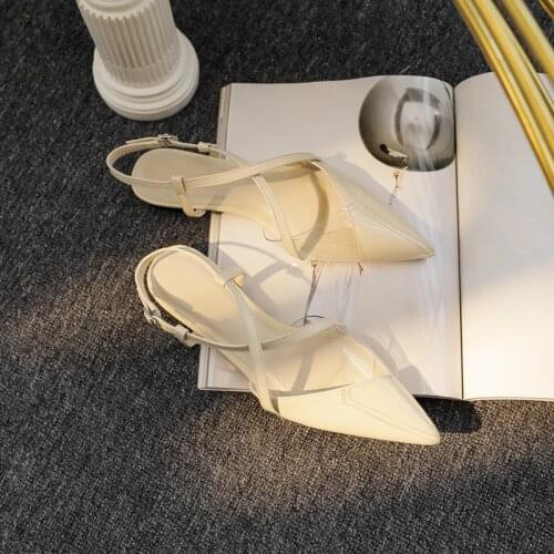 Womens Pointed 2020 Spring New Model Transparent Back Strap Flat Toe Sandals