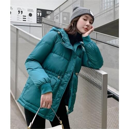Winter coat women Fashion Hooded Thick warm Cotton Parka Slim Single breasted Cotton coats Female Elegant Overcoat plus s