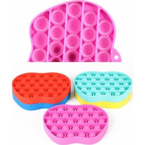 10pcs Bubble Fidget Sensory Toy Rainbow Dye Color Stress Reliever Autism Adult Kids Math Mental Arithmetic Desktop Toy